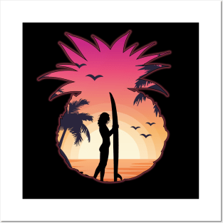 Pineapple Summer Beach Posters and Art